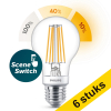 Aanbieding: 6x Philips E27 filament ledlamp peer SceneSwitch 7.5W (60W) LPH02502 - 1