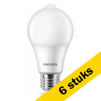 Aanbieding: 6x Philips E27 led-lamp peer dag/nacht bewegingssensor mat  8W (60W)