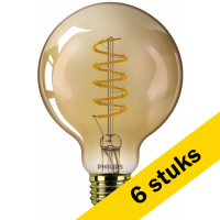 Aanbieding: 6x Philips E27 ledlamp globe G93 goud dimbaar 4W (25W)