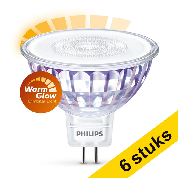 Aanbieding: 6x Philips GU5.3 ledspot dimbaar 7W (50W) LPH01270 - 1