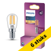 Aanbieding: 6x Philips ledlamp E14 | buis T25 | filament | helder | 2700K | 1.9W (25W) LPH04160 - 1
