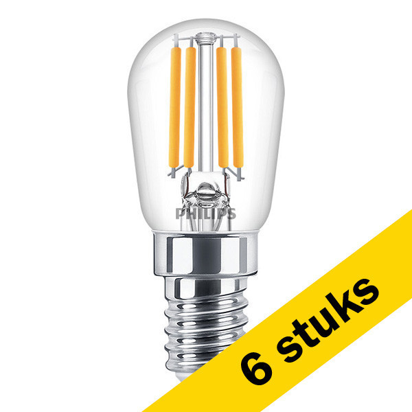Aanbieding: 6x Philips ledlamp E14 | kogel T25S | filament | helder | 2700K | 1W (12W) LPH02904 - 1