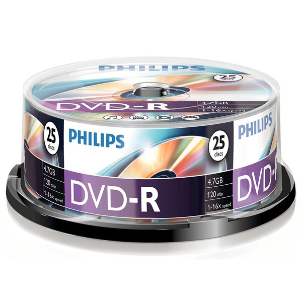 Philips DVD-R 25 stuks in cakebox 098028 - 1