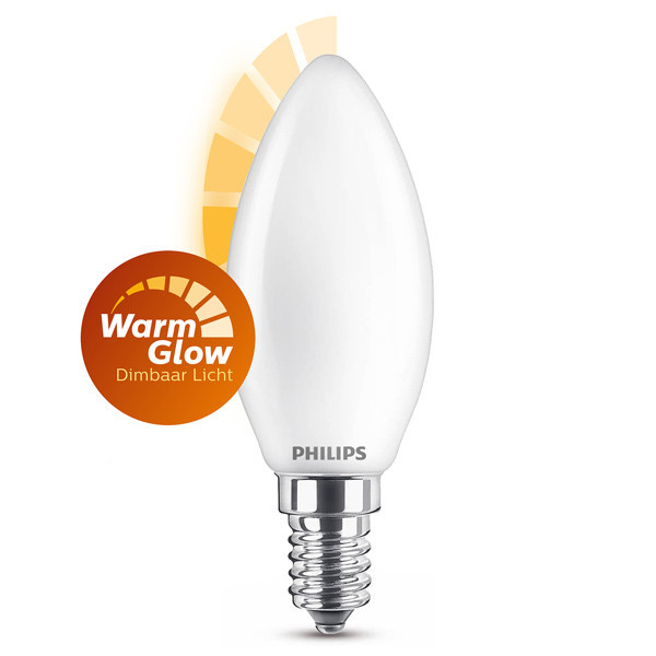 Philips E14 ledlamp kaars WarmGlow mat dimbaar 3.4W (40W) 929003012601 LPH02592 - 1