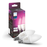 Philips Hue E14 smart lamp kaars C39 wit en RGB instelbaar zigbee 2 stuks LPH02701