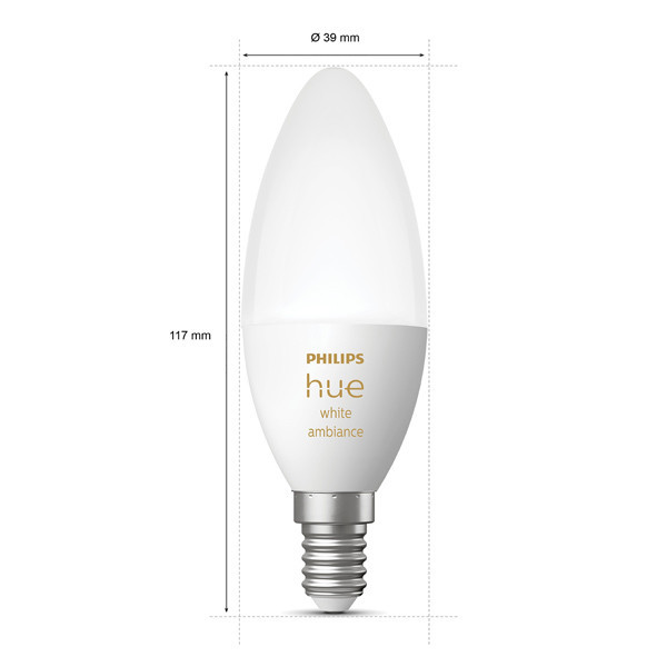 Philips Hue E14 smart lamp kaars C39 wit instelbaar zigbee LPH02711 - 3