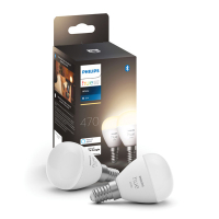 Philips Hue E14 smart lamp kogel P45 wit zigbee 2 stuks LPH02724