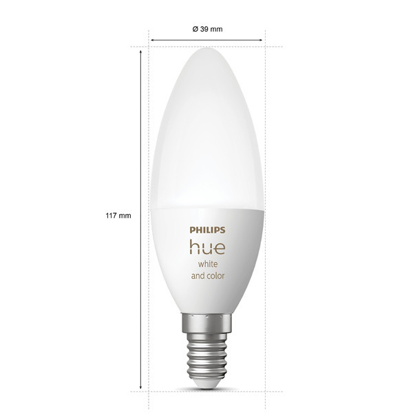 Philips Hue E14 smartlamp kaars C39 wit en RGB instelbaar zigbee 2 stuks LPH02701 - 3