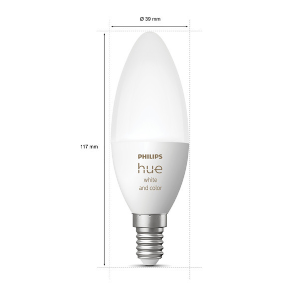 Philips Hue E14 smartlamp kaars C39 wit en RGB instelbaar zigbee LPH02700 - 3