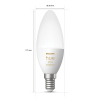 Philips Hue E14 smartlamp kaars C39 wit instelbaar zigbee LPH02711 - 3