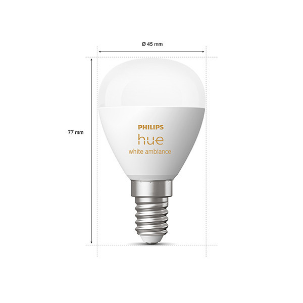 Philips Hue E14 smartlamp kogel P45 wit instelbaar zigbee 2 stuks LPH03366 - 2