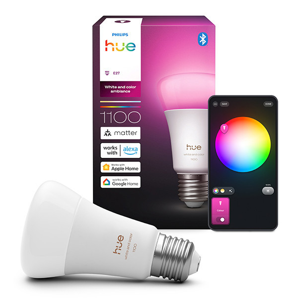 Philips Hue E27 smartlamp wit en RGB instelbaar zigbee LPH04282 - 1