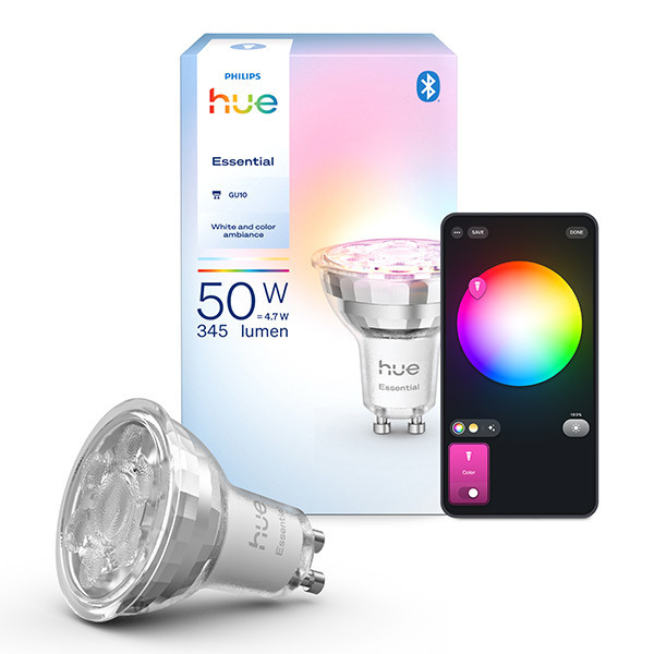 Philips Hue Essential GU10 smartlamp wit en RGB instelbaar zigbee LPH04290 - 1