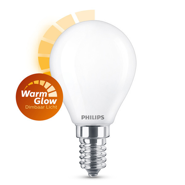 Philips LED lamp | WarmGlow | E14 | Kogel | Mat | 2200-2700K | 3.4W (40W) LPH02588 - 1