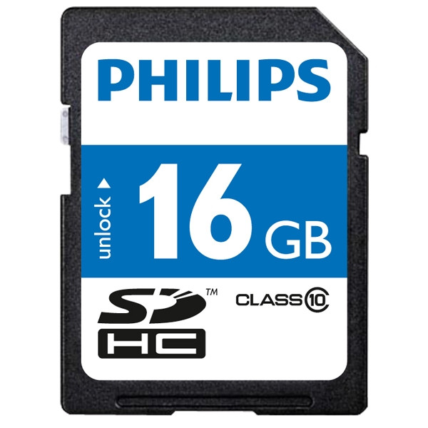Philips SDHC geheugenkaart class 10 - 16GB 098112 - 1