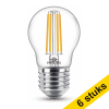 Voordeelverpakking: 6x Philips E27 filament ledlamp kogel 2700K 6.5W (60W) LPH02375 - 1