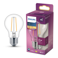 Philips ledlamp E27 | kogel P45 | filament | helder | 2700K | 1,1W (15W) LPH04153