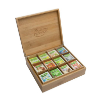 Pickwick Professional Theekist bamboe 12 vaks (inclusief 12 smaken thee) 423574