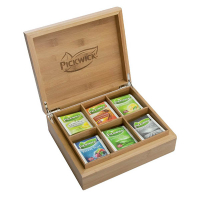 Pickwick Professional Theekist bamboe 6 vaks (inclusief 6 smaken thee) 423575