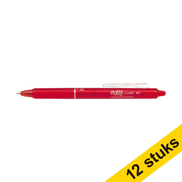 Aanbieding: 12x Pilot Frixion Clicker balpen rood 240062 - 1