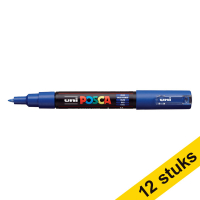 Aanbieding: 12x POSCA PC-1MC acrylmarker donkerblauw (0,7 - 1 mm conisch)