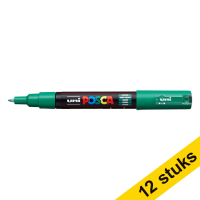 Aanbieding: 12x POSCA PC-1MC acrylmarker donkergroen (0,7 - 1 mm kegelpunt)