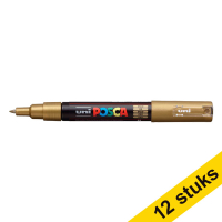 Aanbieding: 12x POSCA PC-1MC acrylmarker goudkleurig (0,7 - 1 mm kegelpunt)