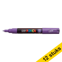 Aanbieding: 12x POSCA PC-1MC acrylmarker paars (0,7 - 1 mm kegelpunt)