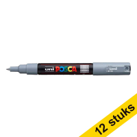 Aanbieding: 12x POSCA PC-1MC verfmarker grijs (0,7 - 1 mm kegelpunt)