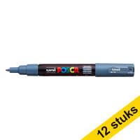 Aanbieding: 12x POSCA PC-1MC verfmarker leisteengrijs (0,7 - 1 mm kegelpunt)