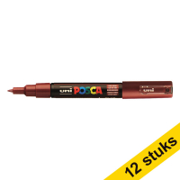 Aanbieding: 12x POSCA PC-1MC verfmarker wijnrood (0,7 - 1 mm kegelpunt)