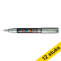 Aanbieding: 12x POSCA PC-1MC verfmarker zilverkleurig (0,7 - 1 mm kegelpunt)