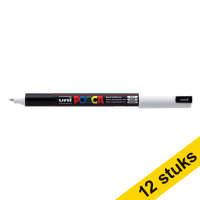 Aanbieding: 12x POSCA PC-1MR acrylmarker wit (0,7 mm rond)