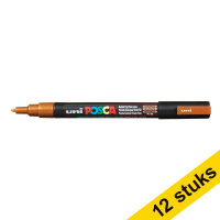Aanbieding: 12x POSCA PC-3M acrylmarker brons (0,9 - 1,3 mm rond)