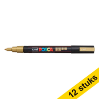 Aanbieding: 12x POSCA PC-3M acrylmarker goud (0,9 - 1,3 mm rond)