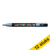 Aanbieding: 12x POSCA PC-3M acrylmarker leisteengrijs (0,9 - 1,3 mm rond)