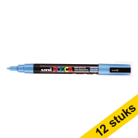 Aanbieding: 12x POSCA PC-3M acrylmarker lichtblauw (0,9 - 1,3 mm rond)