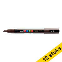 Aanbieding: 12x POSCA PC-3M verfmarker donkerbruin (0,9 - 1,3 mm rond)