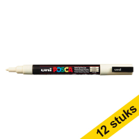 Aanbieding: 12x POSCA PC-3M verfmarker ivoor (0,9 - 1,3 mm rond)