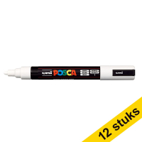 Aanbieding: 12x POSCA PC-3M verfmarker wit (0,9 - 1,3 mm rond)