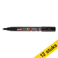 Aanbieding: 12x POSCA PC-3M verfmarker zwart (0,9 - 1,3 mm rond)