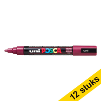 Aanbieding: 12x POSCA PC-5M acrylmarker wijnrood (1,8 - 2,5 mm rond)