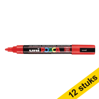 Aanbieding: 12x POSCA PC-5M verfmarker rood (1,8 - 2,5 mm rond)