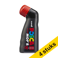 Aanbieding: 4x POSCA PCM-22 MOP'R acrylmarker rood (3 - 19 mm rond)