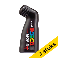 Aanbieding: 4x POSCA PCM-22 MOP'R acrylmarker zwart (3 - 19 mm rond)