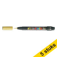 Aanbieding: 5x POSCA brush PCF-350 acrylmarker goud (1 mm penseel)