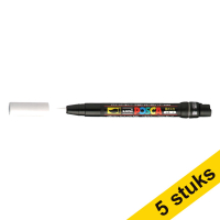 Aanbieding: 5x POSCA brush PCF-350 acrylmarker wit (1 mm penseel)