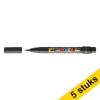 Aanbieding: 5x POSCA brush PCF-350 verfmarker zwart (1 mm penseel)