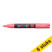 Aanbieding: 6x POSCA PC-1MC verfmarker koraal (0,7 - 1 mm kegelpunt)