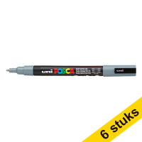 Aanbieding: 6x POSCA PC-3M acrylmarker grijs (0,9 - 1,3 mm rond)